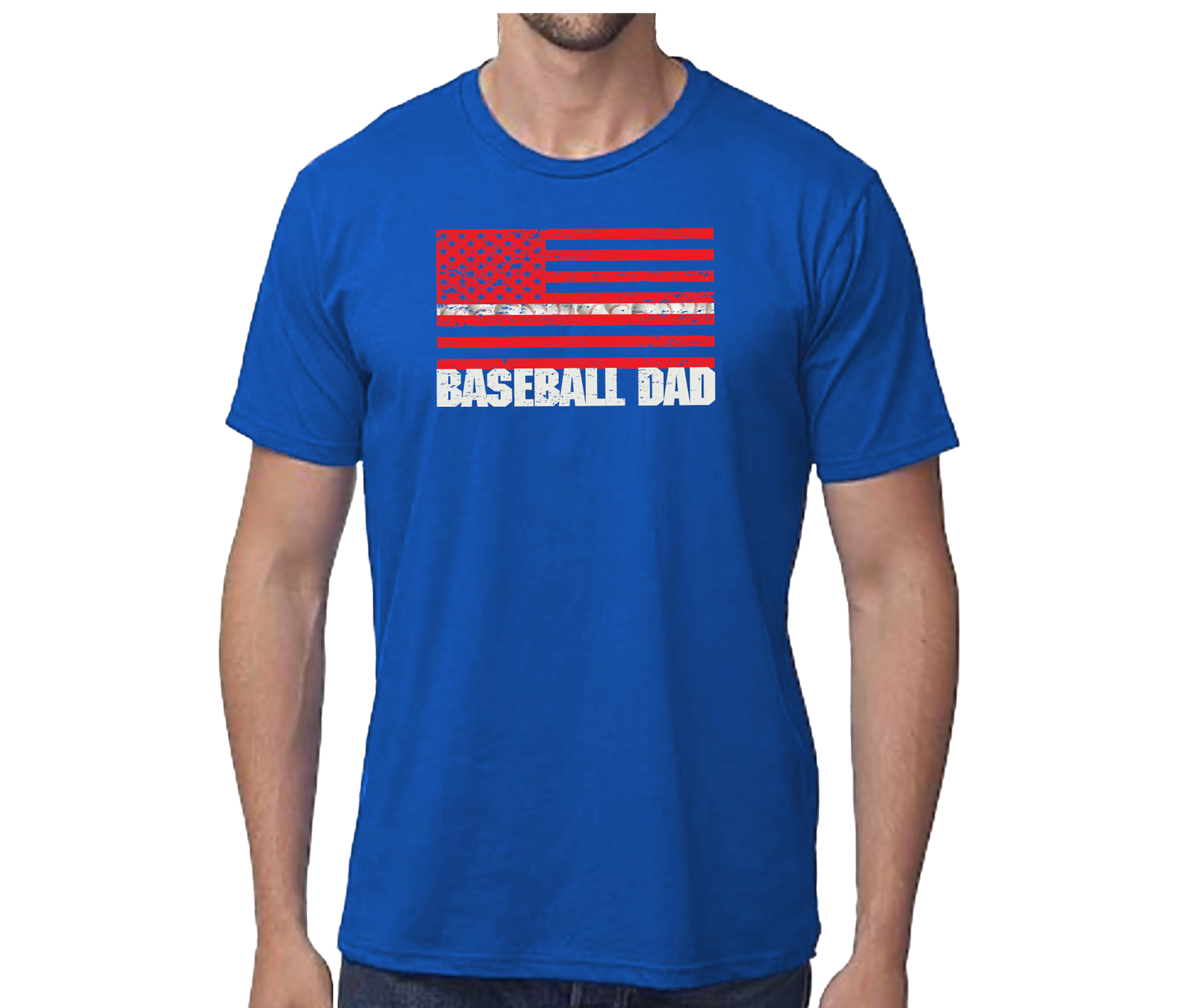 Baseball Dad Flag Short Sleeve Unisex T-shirt