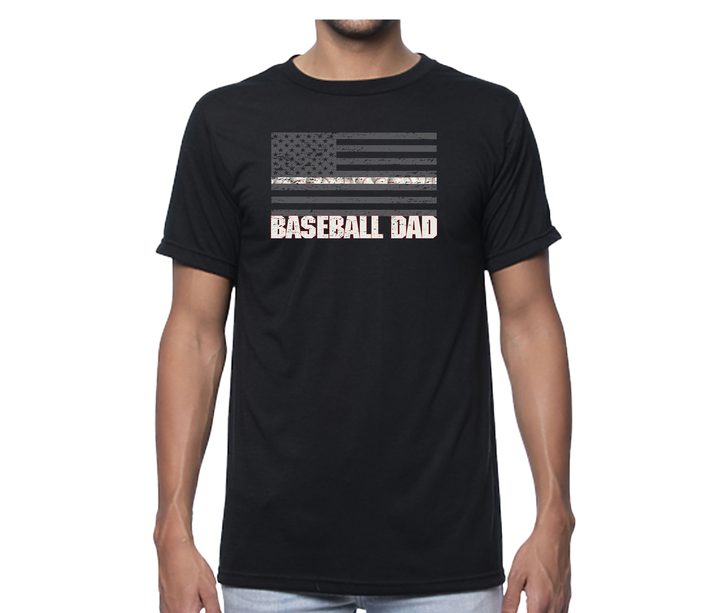 Baseball Dad Flag Short Sleeve Unisex T-shirt