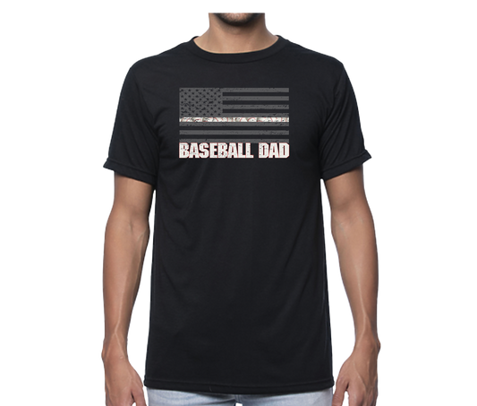 Baseball Dad Flag Short Sleeve Unisex T-shirt