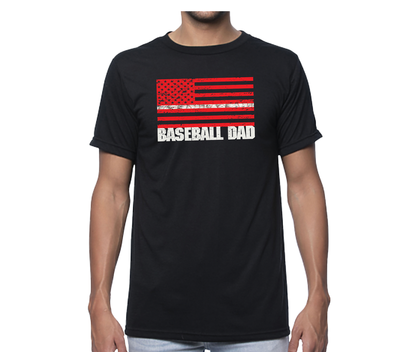 Baseball Dad Flag Short Sleeve Unisex T-shirt