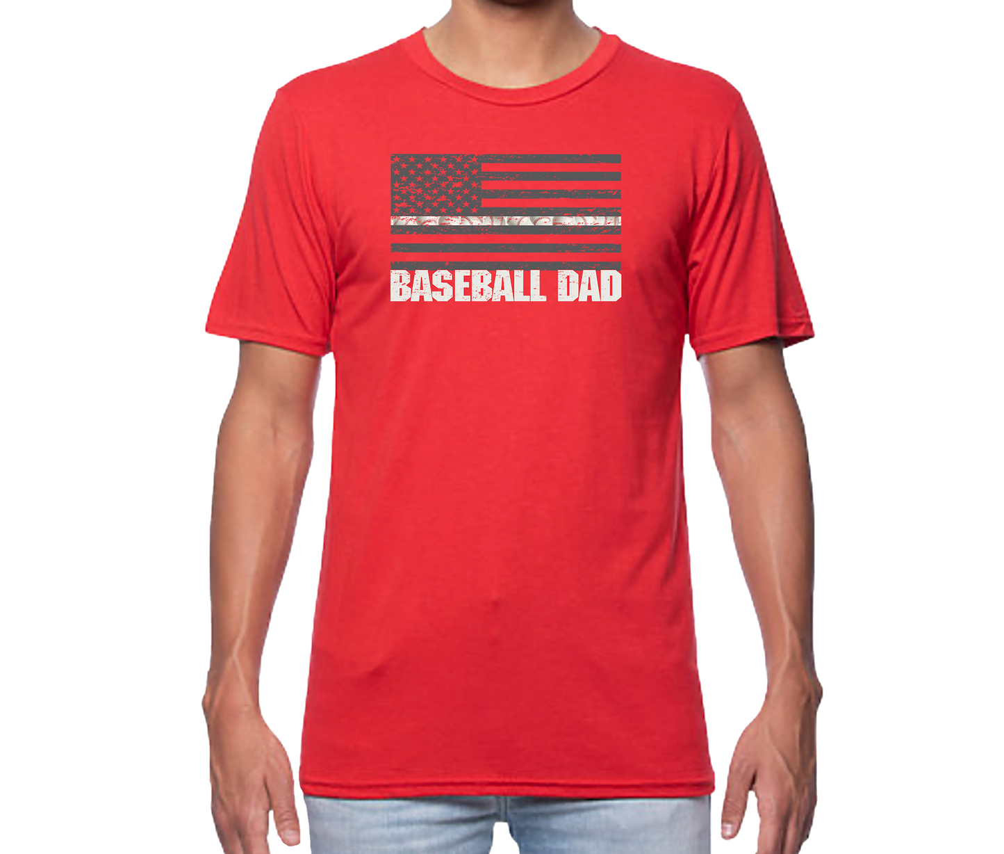 Baseball Dad Flag Short Sleeve Unisex T-shirt