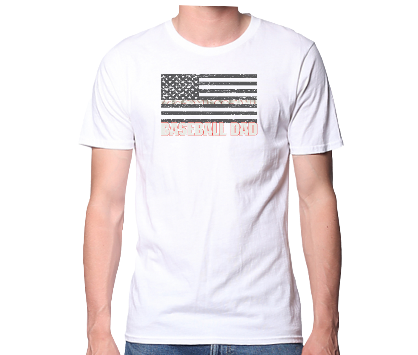 Baseball Dad Flag Short Sleeve Unisex T-shirt
