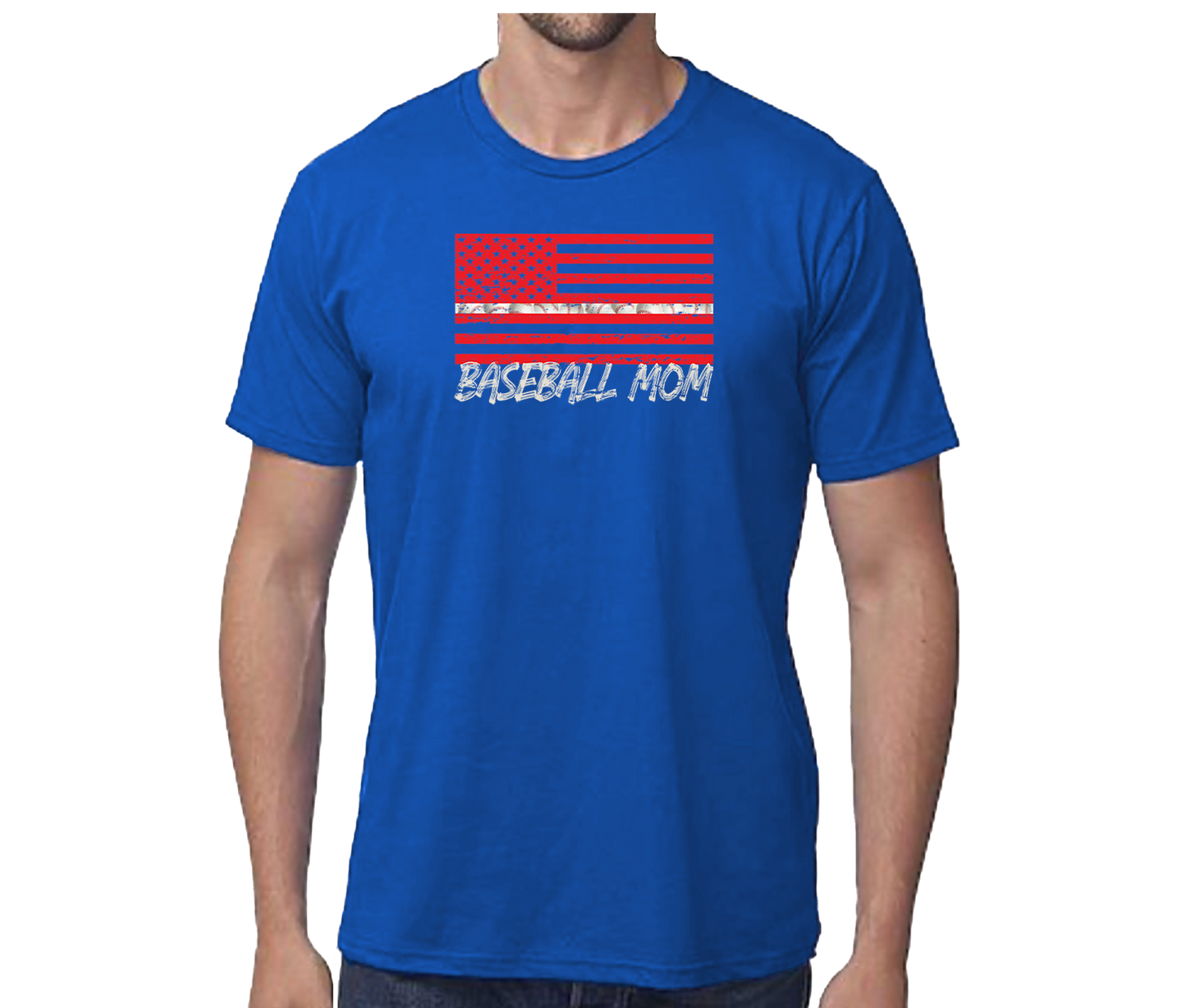 Baseball Mom Flag Short Sleeve Unisex T-shirt