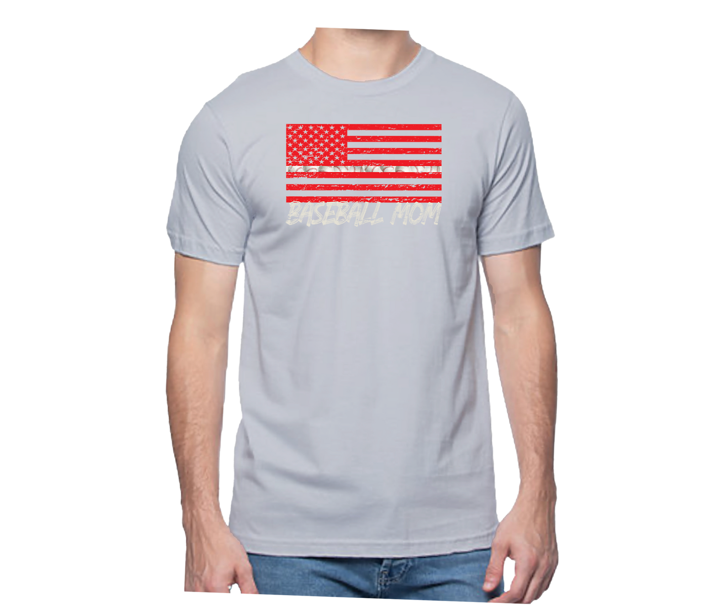 Baseball Mom Flag Short Sleeve Unisex T-shirt
