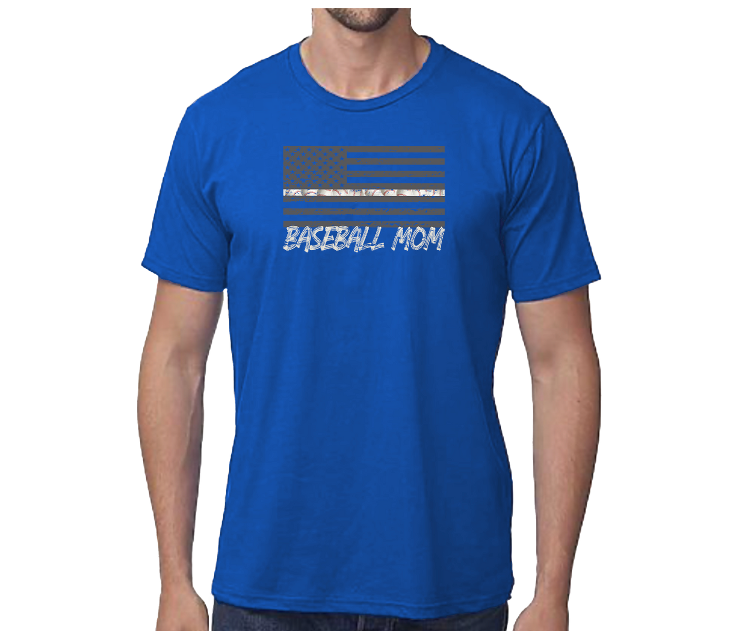 Baseball Mom Flag Short Sleeve Unisex T-shirt