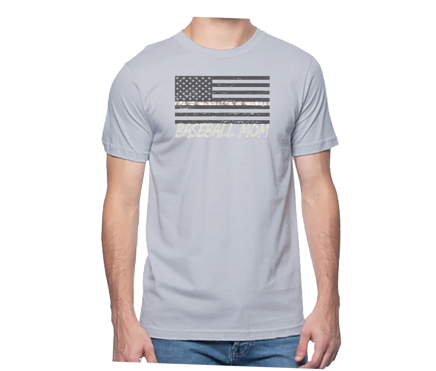 Baseball Mom Flag Short Sleeve Unisex T-shirt