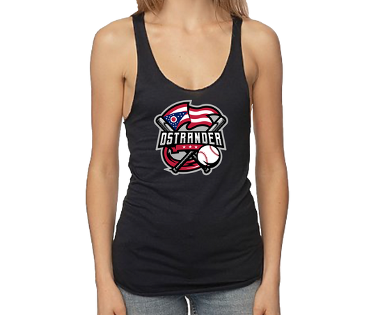 Ostrander 2024 Baseball Official Logo Women's Bamboo/Cotton Raw Edge Tank