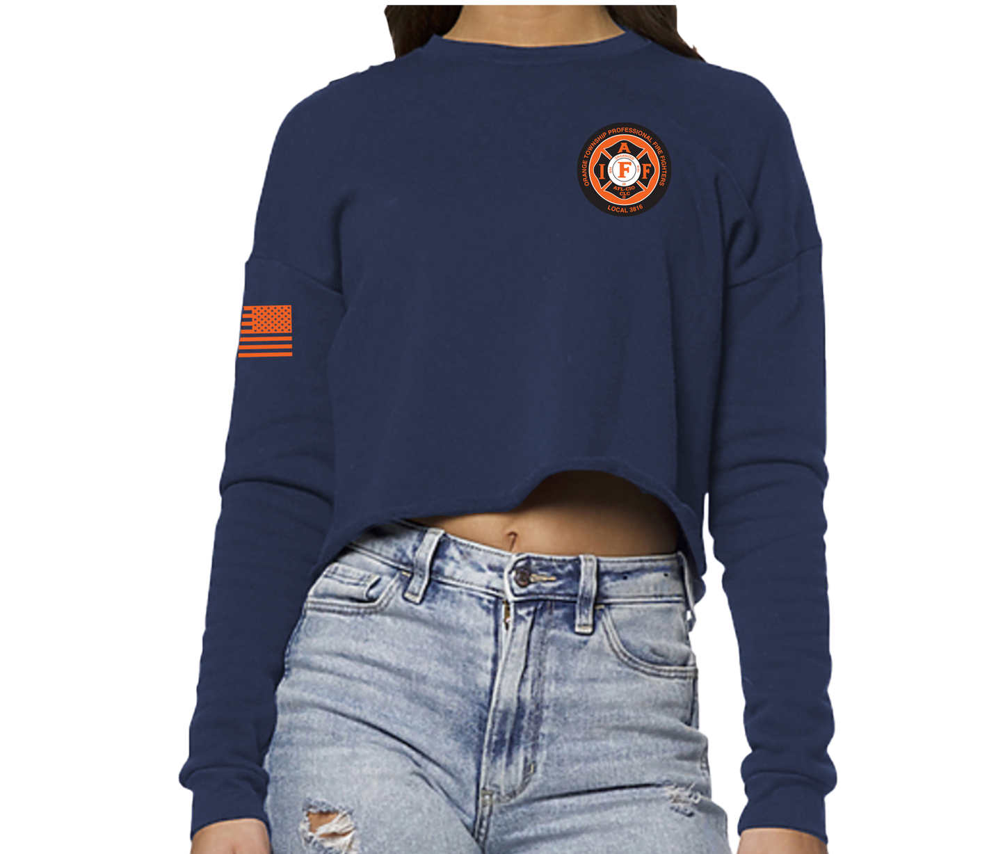 Orange 362 Women's Crop Crew Sweatshirt