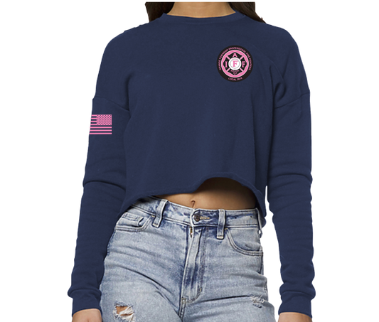 Orange 361 PINK Women's Crop Crew Sweatshirt