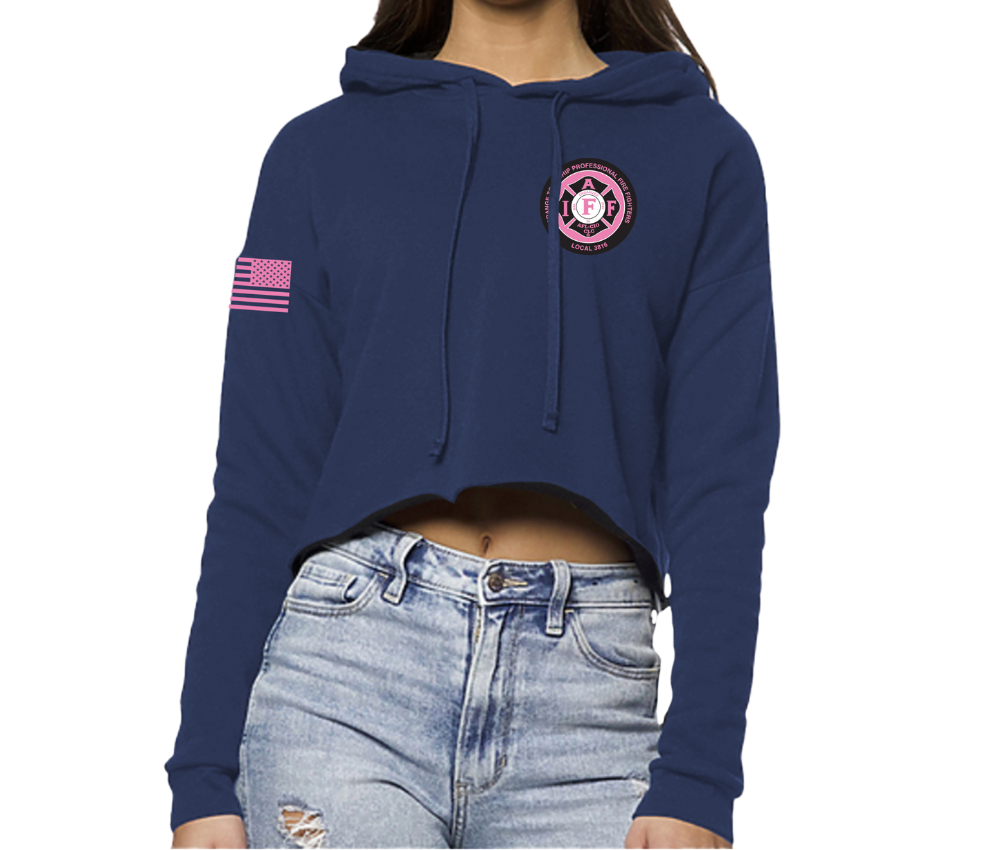 Orange 362 PINK Women's Crop Hoodie