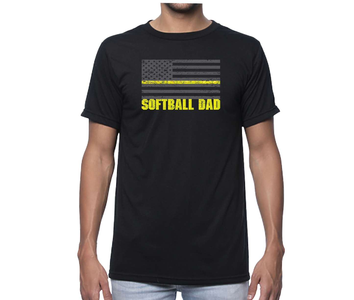 Softball Dad Flag Short Sleeve Unisex T-shirt