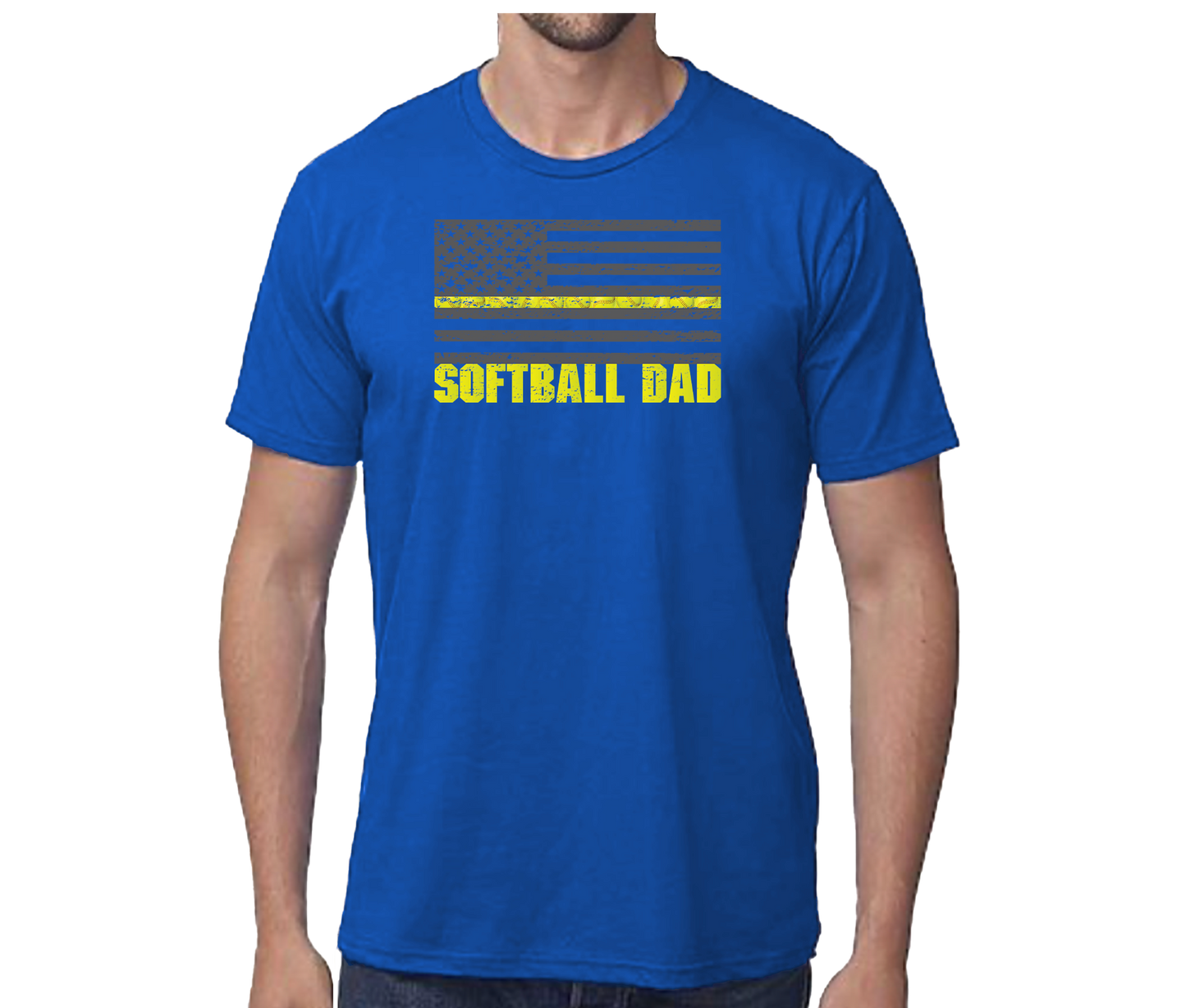 Softball Dad Flag Short Sleeve Unisex T-shirt