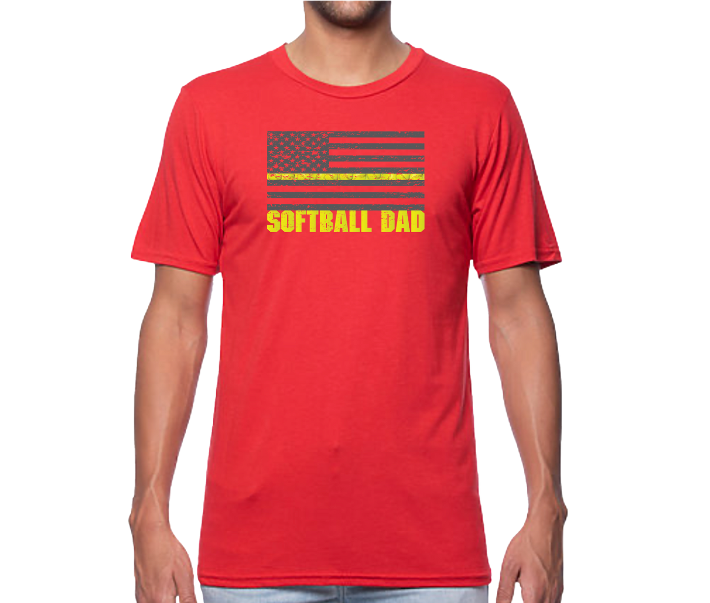 Softball Dad Flag Short Sleeve Unisex T-shirt