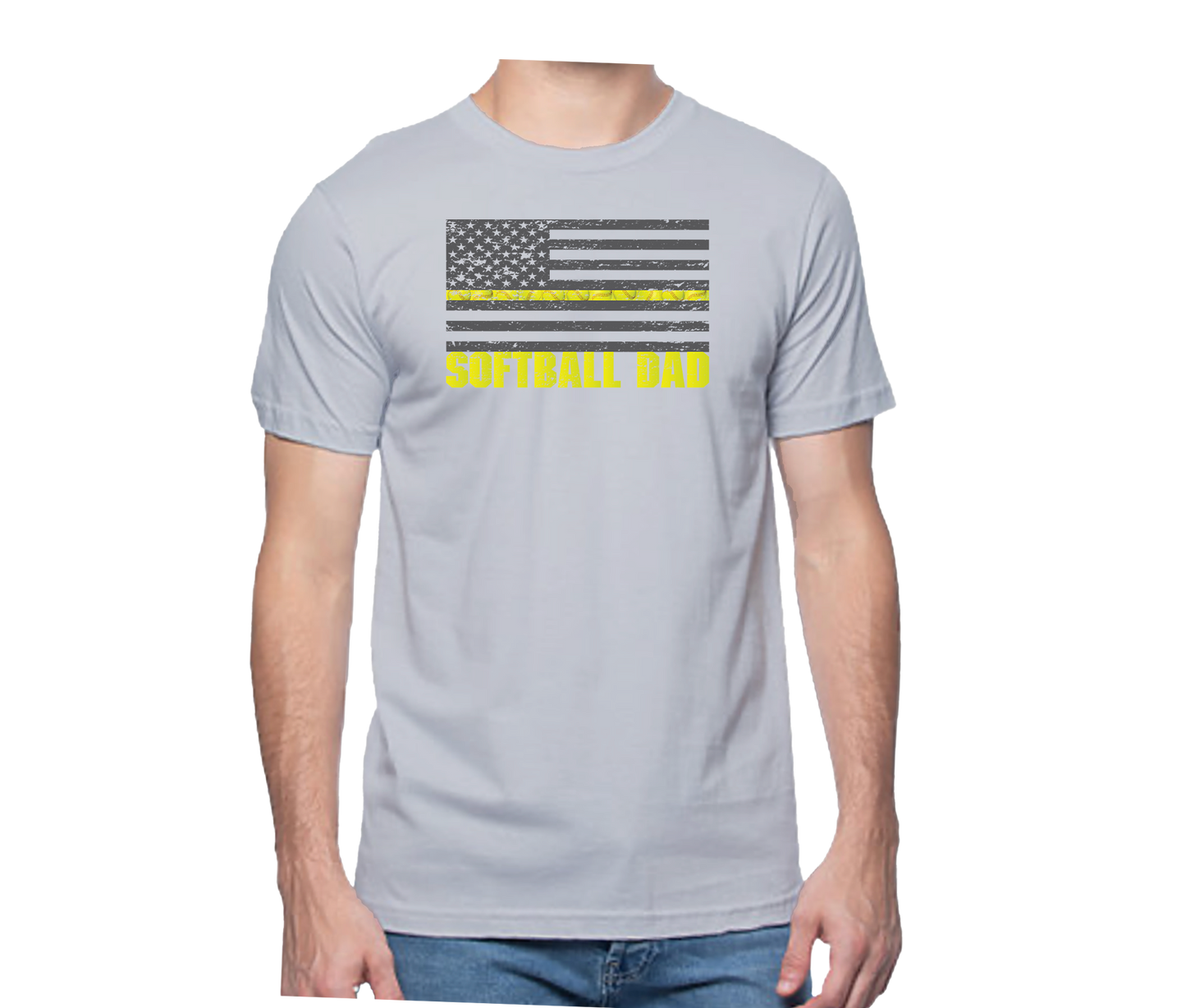 Softball Dad Flag Short Sleeve Unisex T-shirt