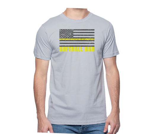 Softball Dad Flag Short Sleeve Unisex T-shirt
