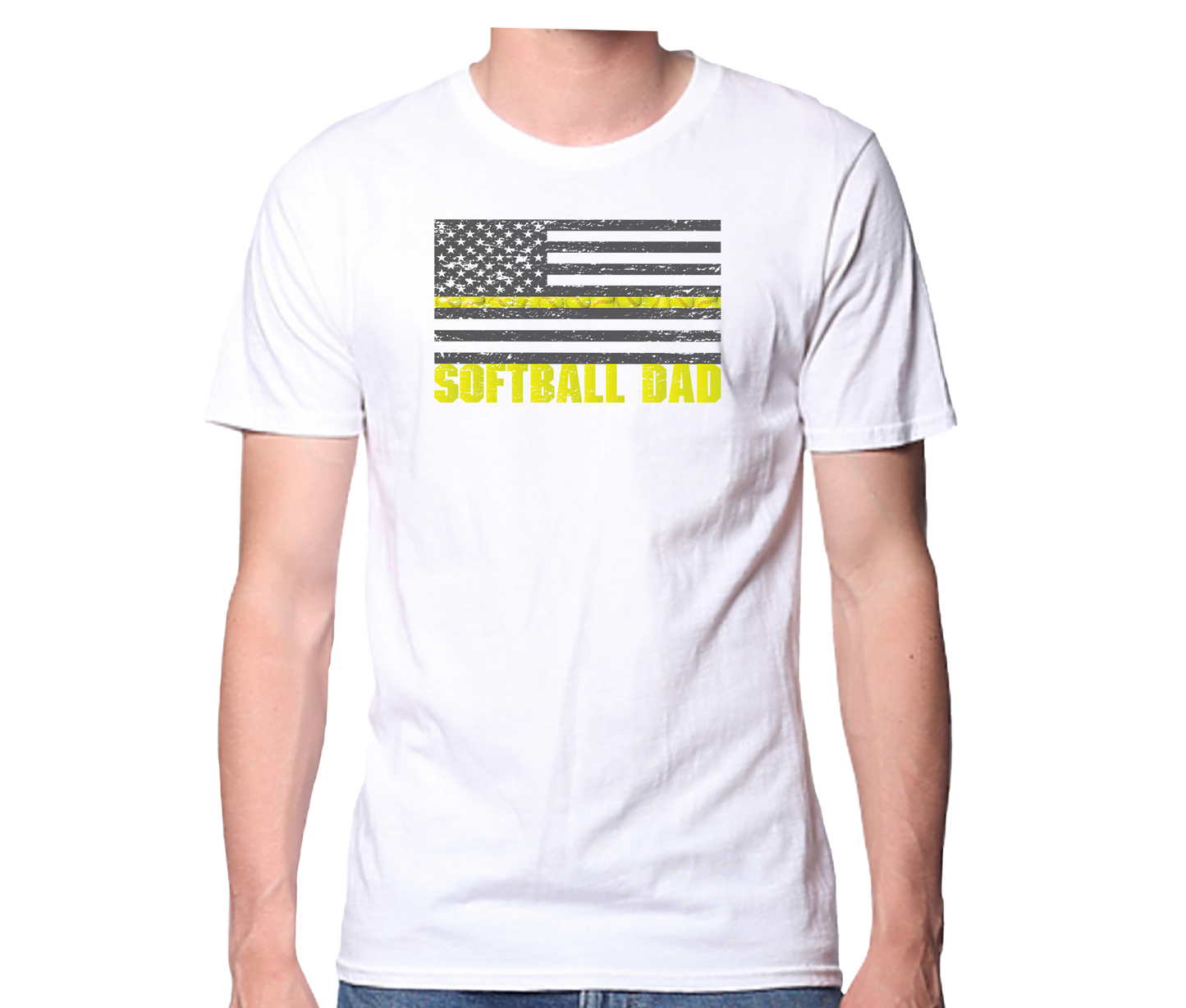 Softball Dad Flag Short Sleeve Unisex T-shirt