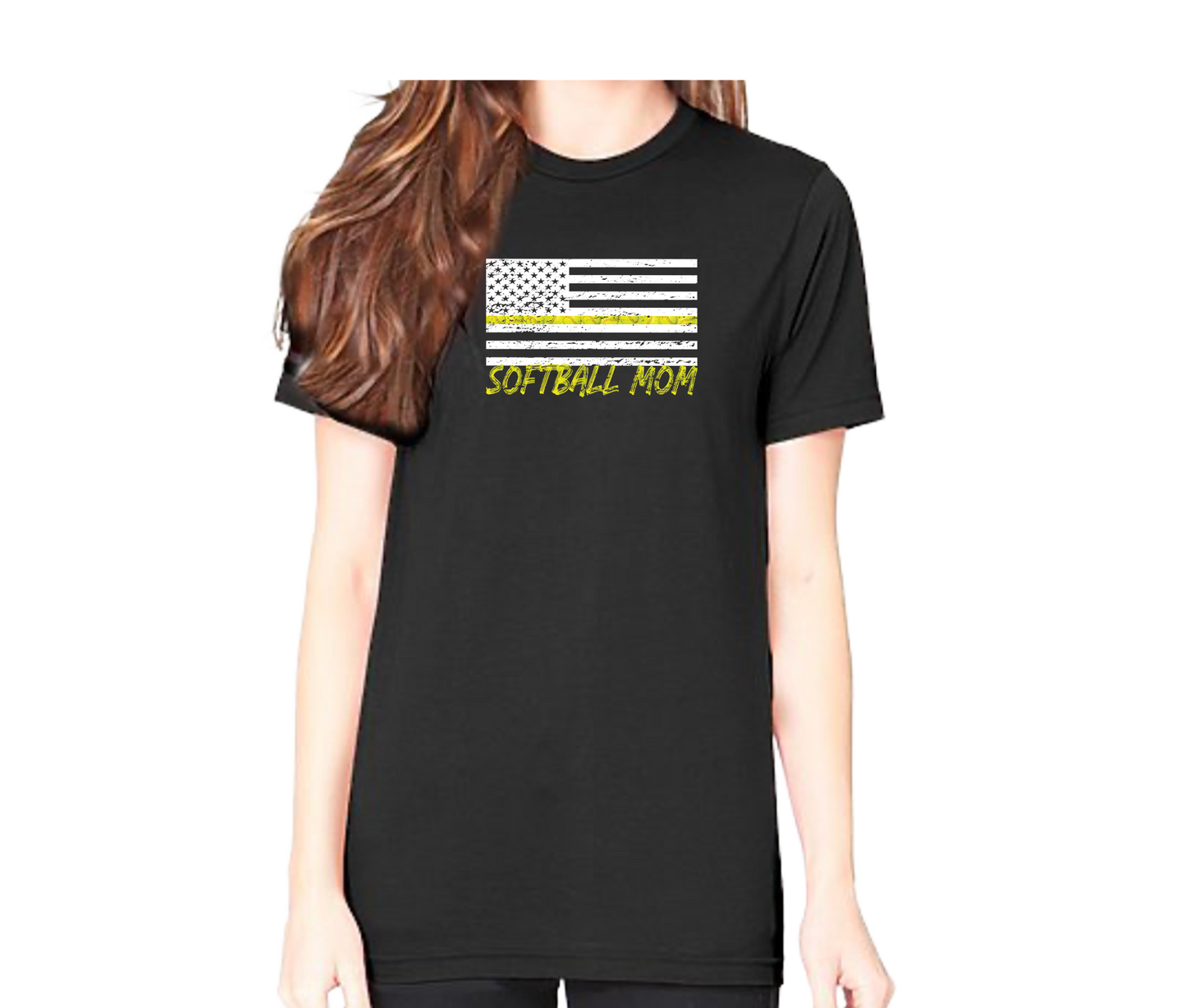 Softball Mom Flag Short Sleeve Unisex T-shirt