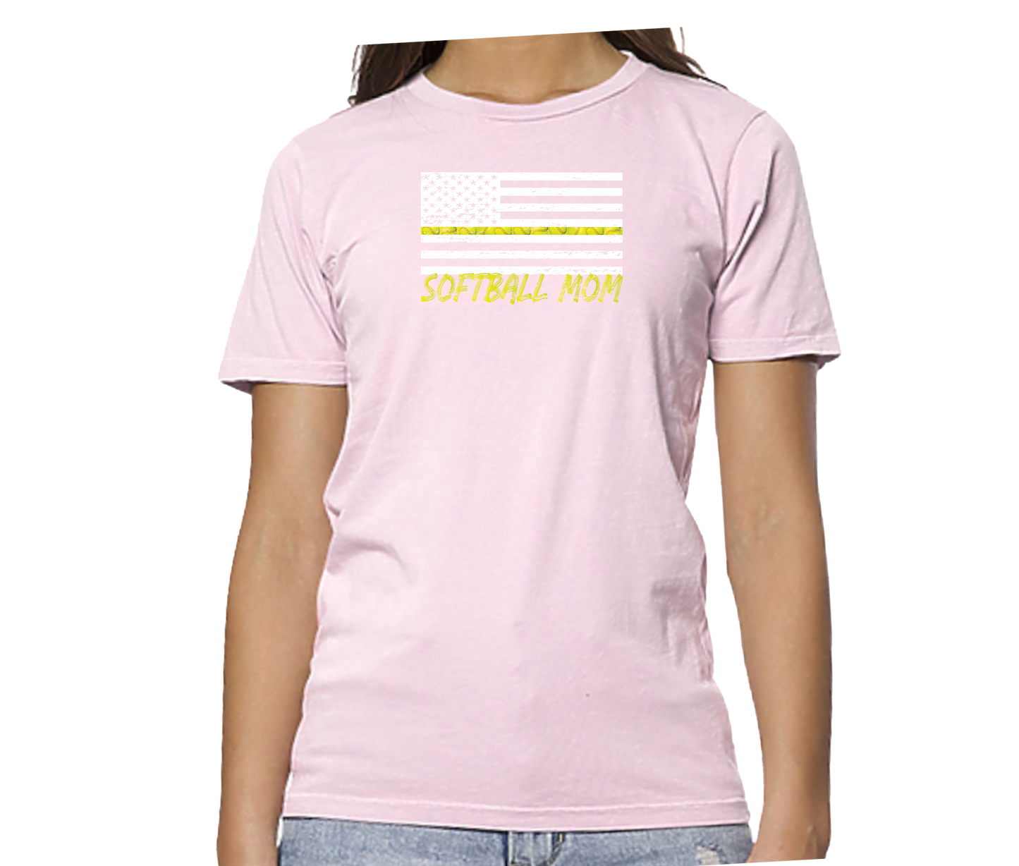 Softball Mom Flag Short Sleeve Unisex T-shirt
