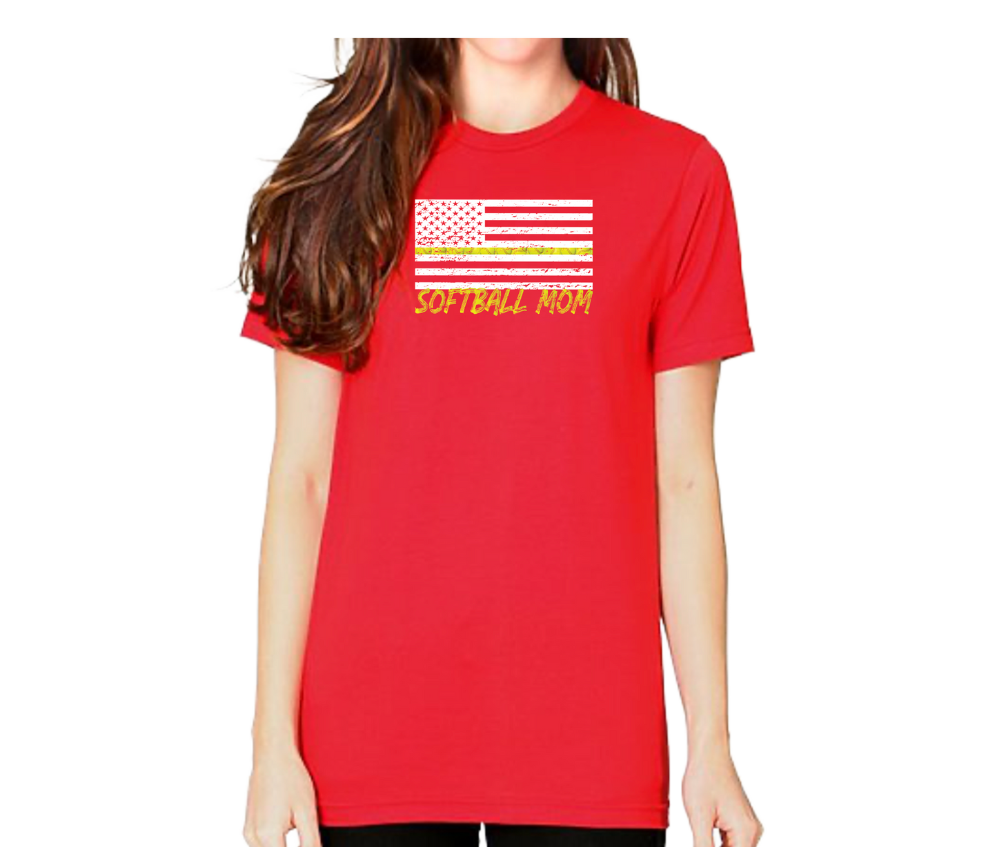 Softball Mom Flag Short Sleeve Unisex T-shirt