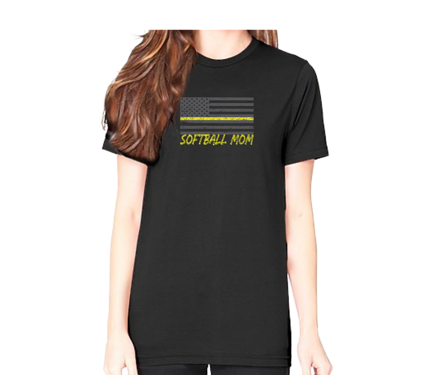 Softball Mom Flag Short Sleeve Unisex T-shirt