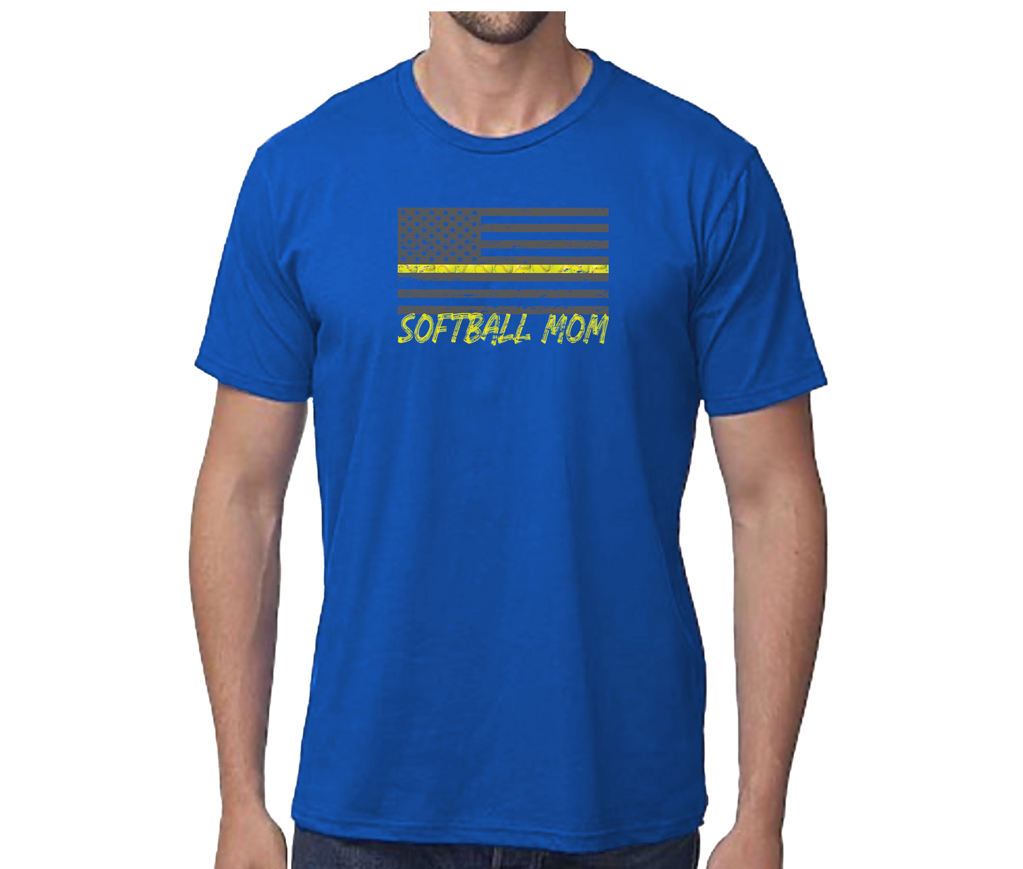 Softball Mom Flag Short Sleeve Unisex T-shirt