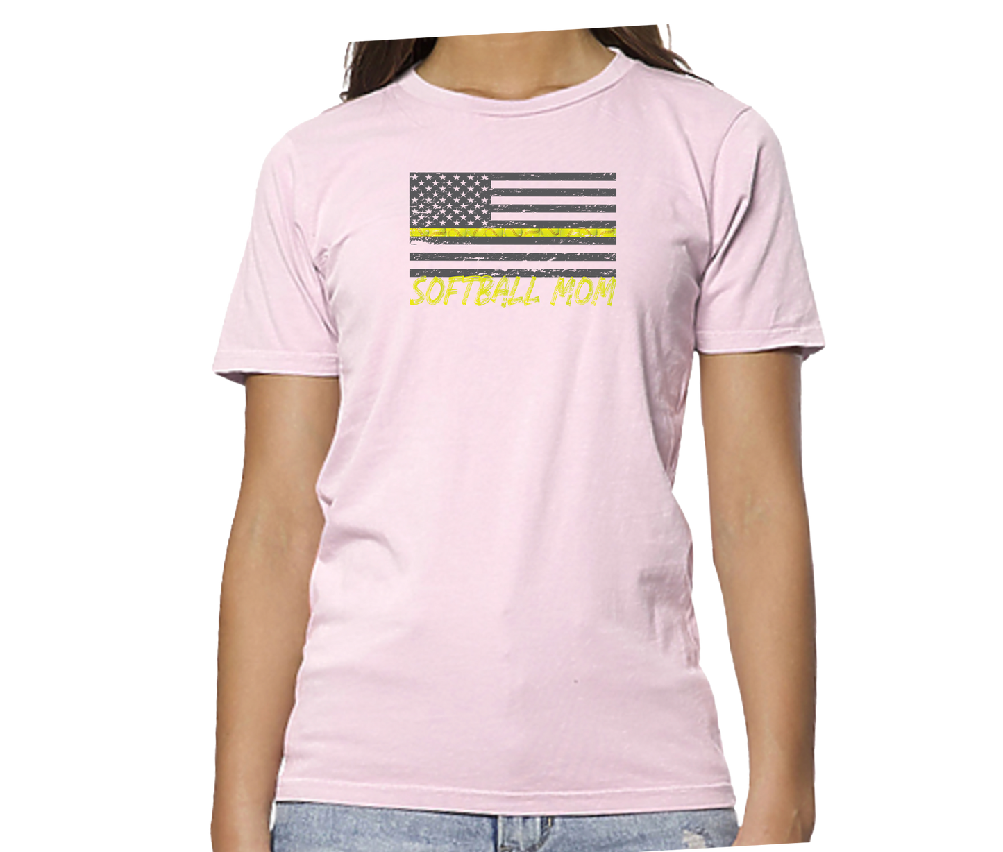 Softball Mom Flag Short Sleeve Unisex T-shirt