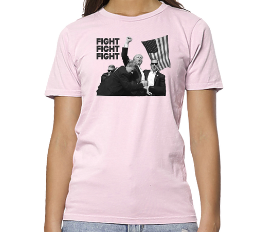 Fight Fight Fight Trump B&W Unisex Short Sleeve T-shirt