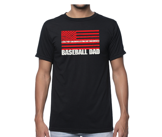 Baseball Dad Flag Short Sleeve Unisex T-shirt