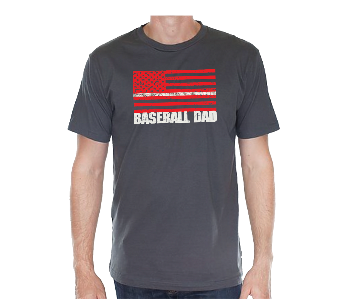 Baseball Dad Flag Short Sleeve Unisex T-shirt