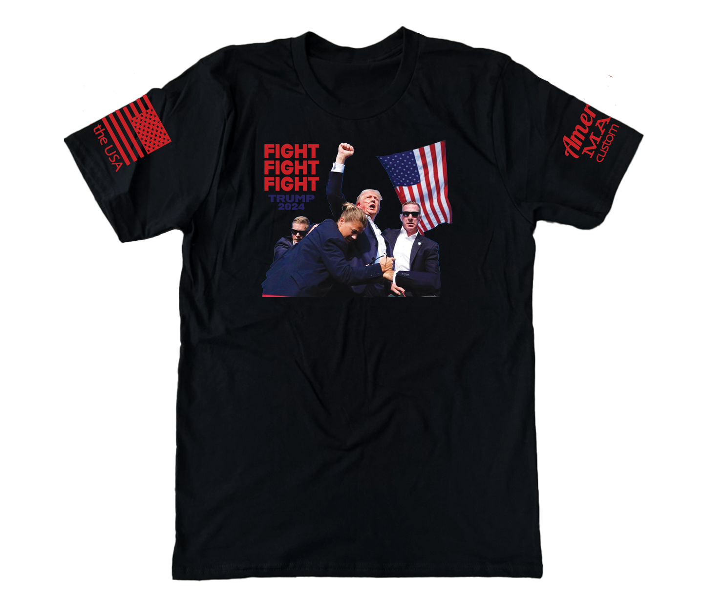 Fight Fight Fight Trump 2024 (floating) Short Sleeve T-shirt