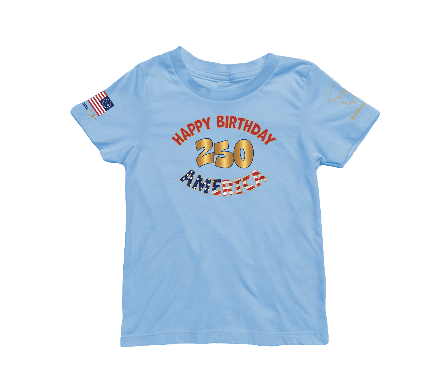 Happy Birthday America 250 Short Sleeve Toddler & Youth T-shirt