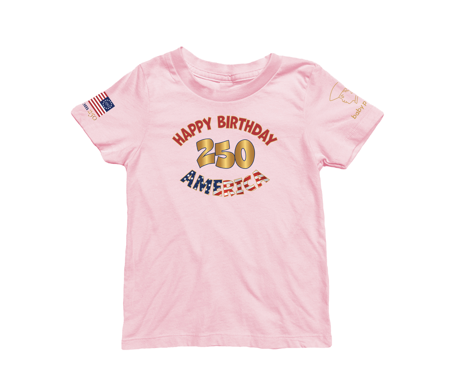 Happy Birthday America 250 Short Sleeve Toddler & Youth T-shirt