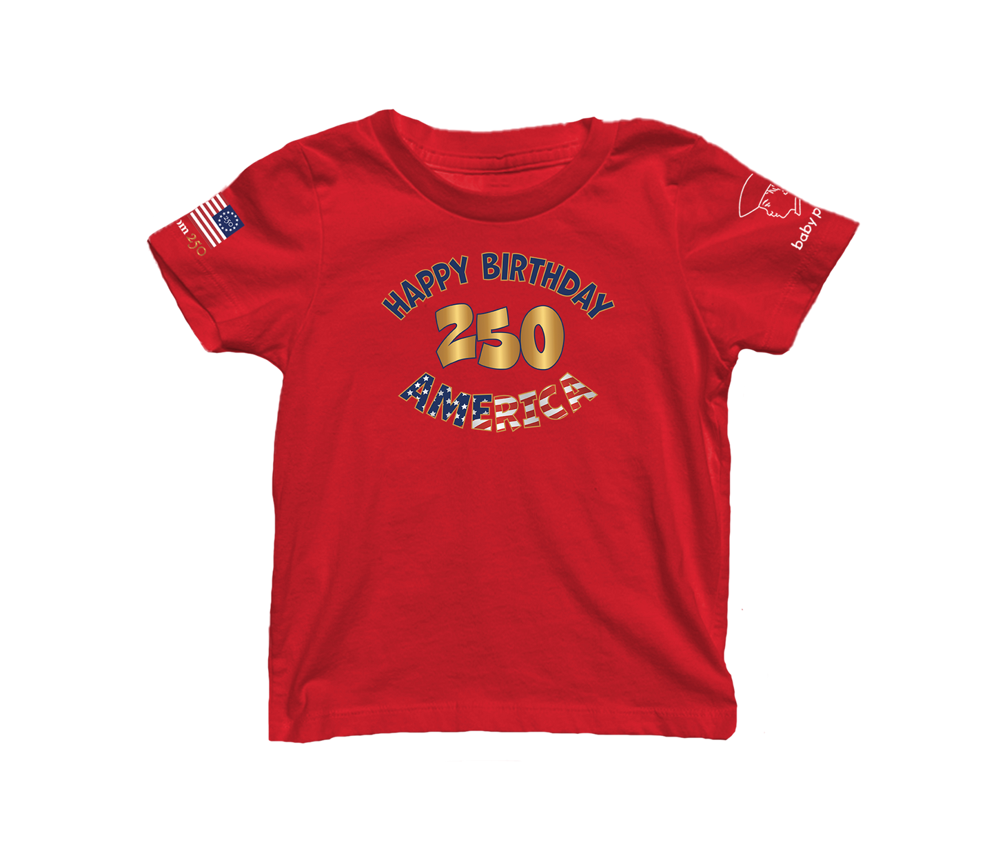 Happy Birthday America 250 Short Sleeve Toddler & Youth T-shirt