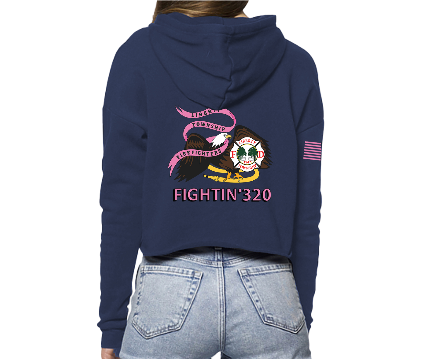 Liberty PINK Fightin' 320 Women's Crop Hoodie