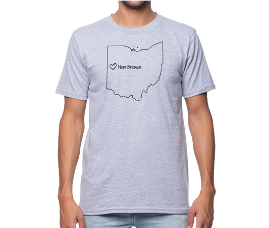 NB Ohio Map Short Sleeve Unisex T-shirt