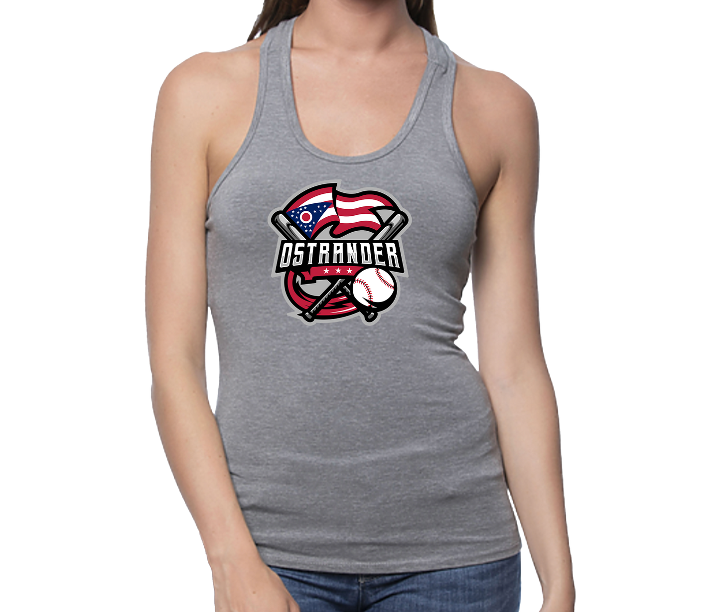 Ostrander Baseball 2024 Official Logo Women's Bamboo/Spandex Racer Tank