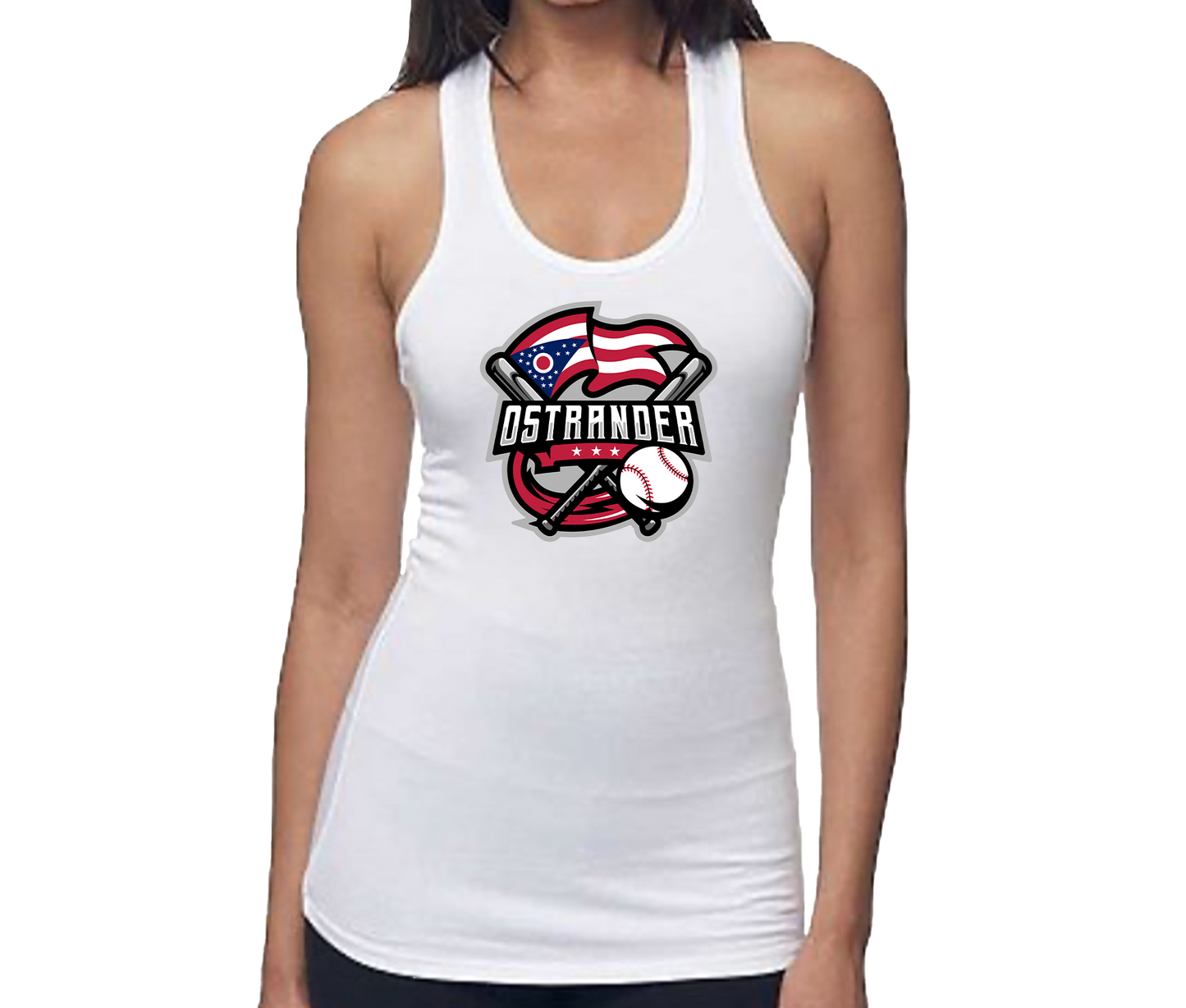 Ostrander Baseball 2024 Official Logo Women's Bamboo/Spandex Racer Tank