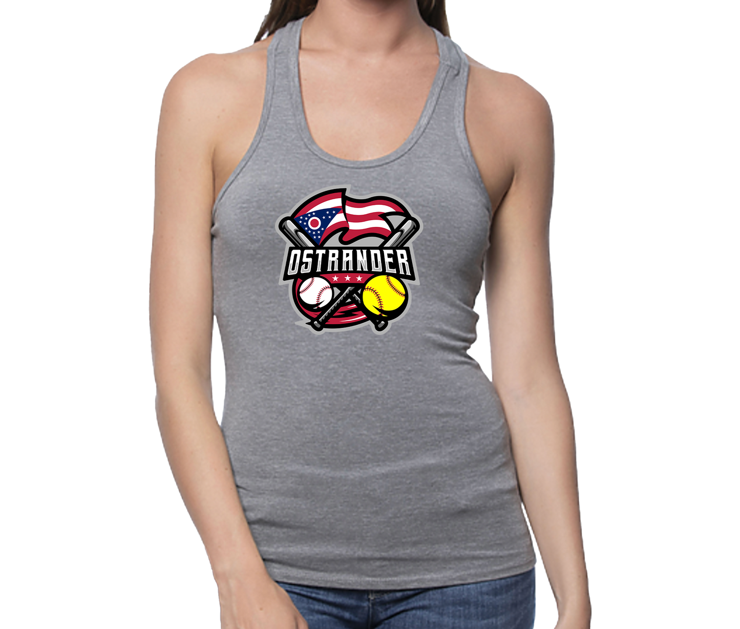 Ostrander Baseball/Softball 2024 Official Logo Women's Bamboo/Spandex Racer Tank