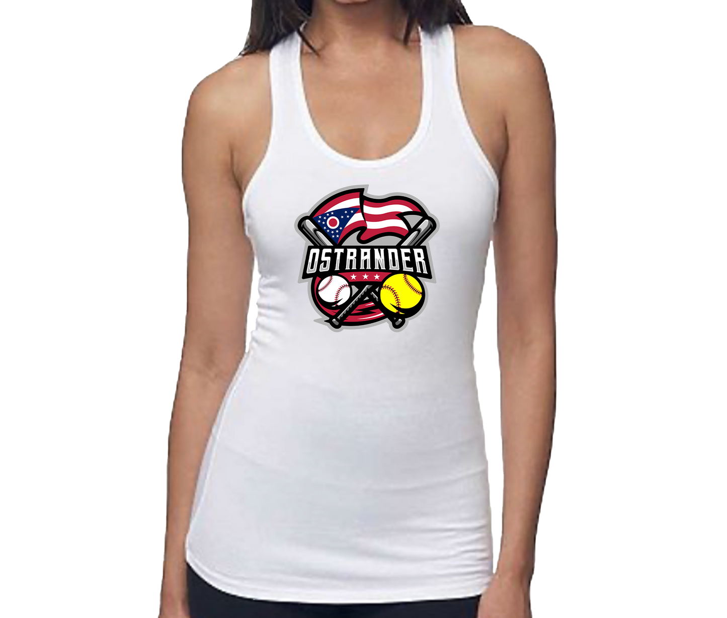 Ostrander Baseball/Softball 2024 Official Logo Women's Bamboo/Spandex Racer Tank