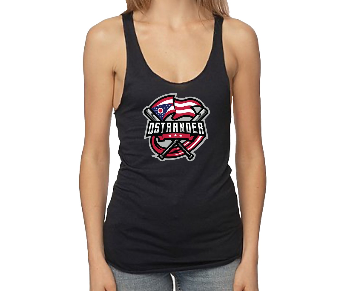 Ostrander 2024 Official Logo Women's Bamboo/Cotton Raw Edge Tank