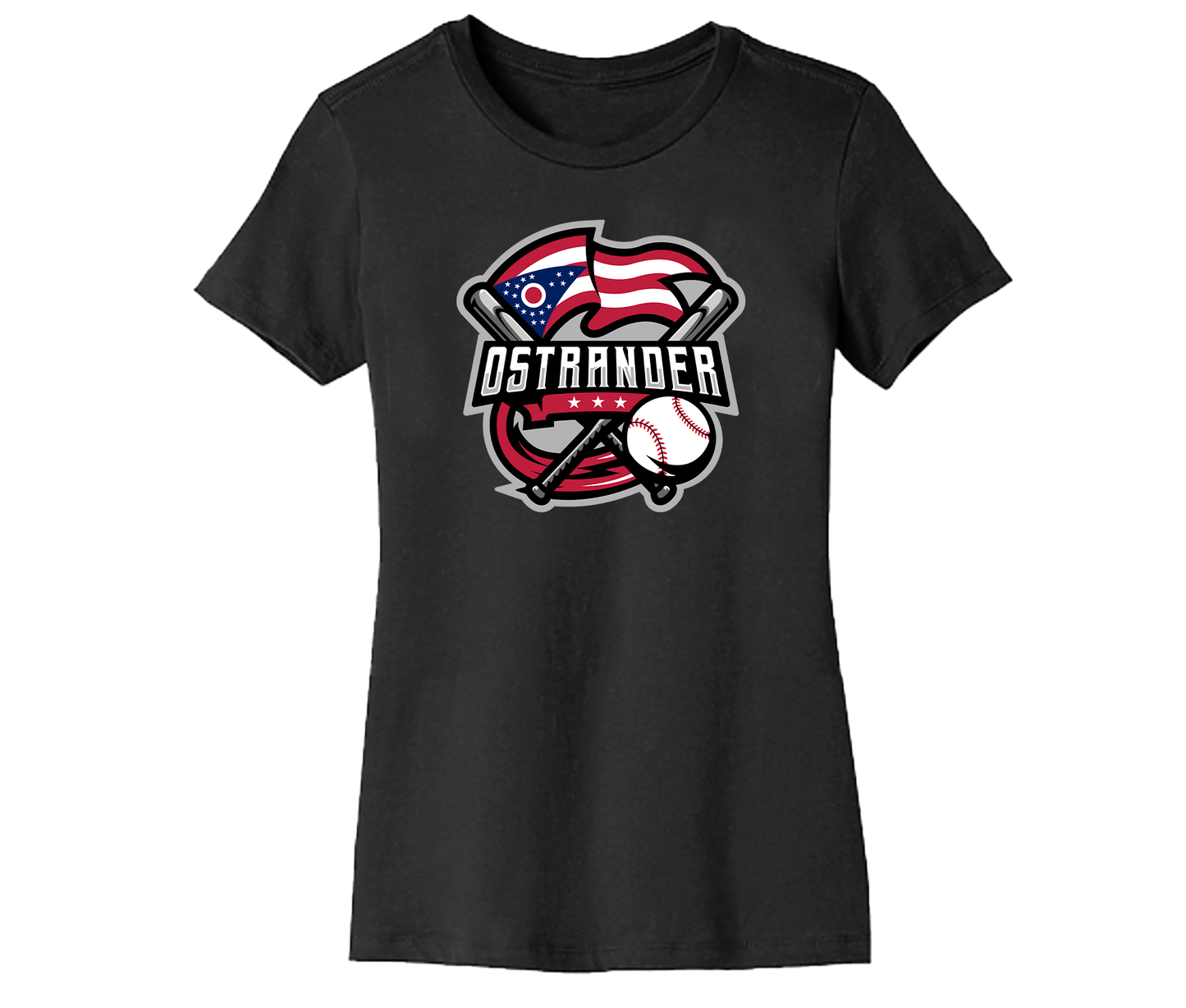 Ostrander Baseball 2024 Official Logo Women's Short Sleeve Tee