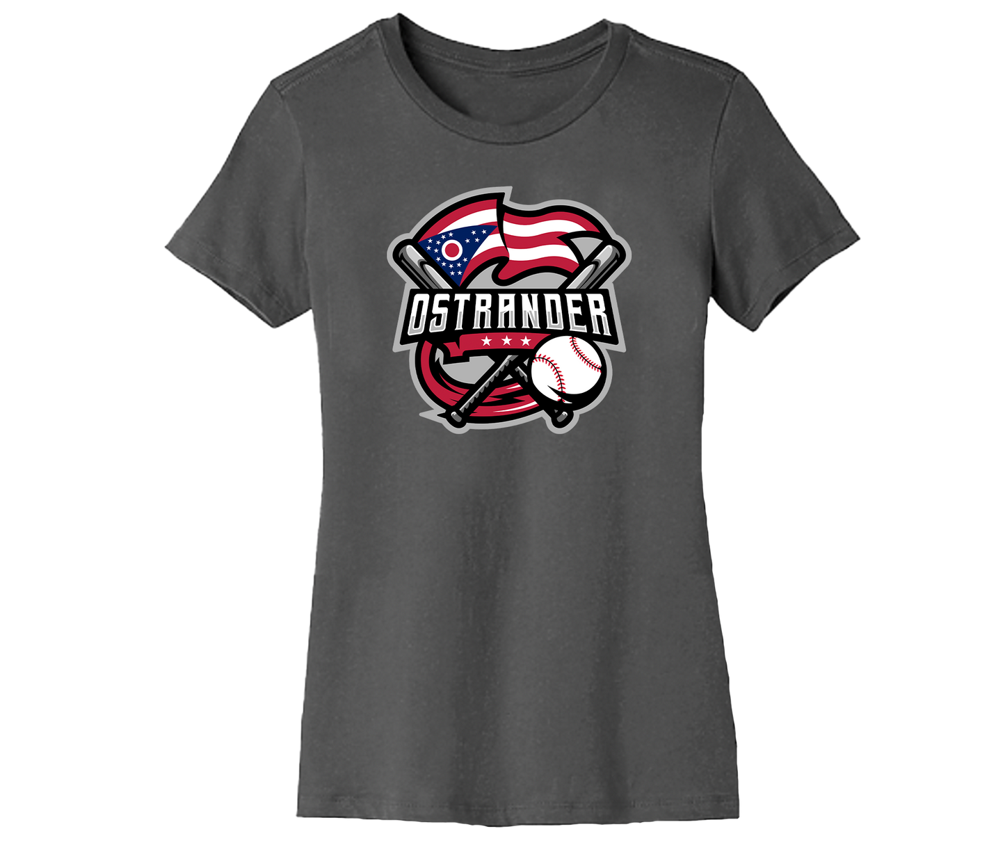 Ostrander Baseball 2024 Official Logo Women's Short Sleeve Tee