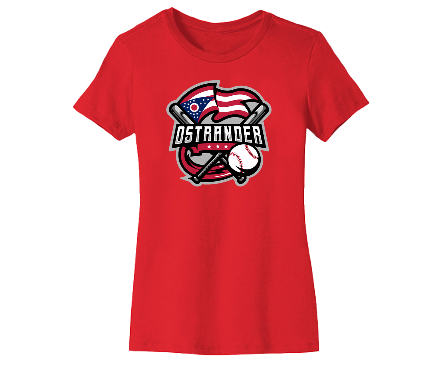 Ostrander Baseball 2024 Official Logo Women's Short Sleeve Tee