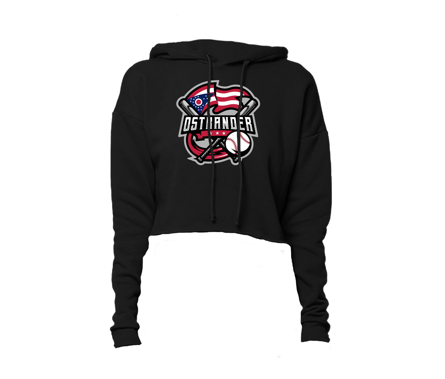 Ostrander Baseball 2024 Official Logo Women's Crop Hoodie