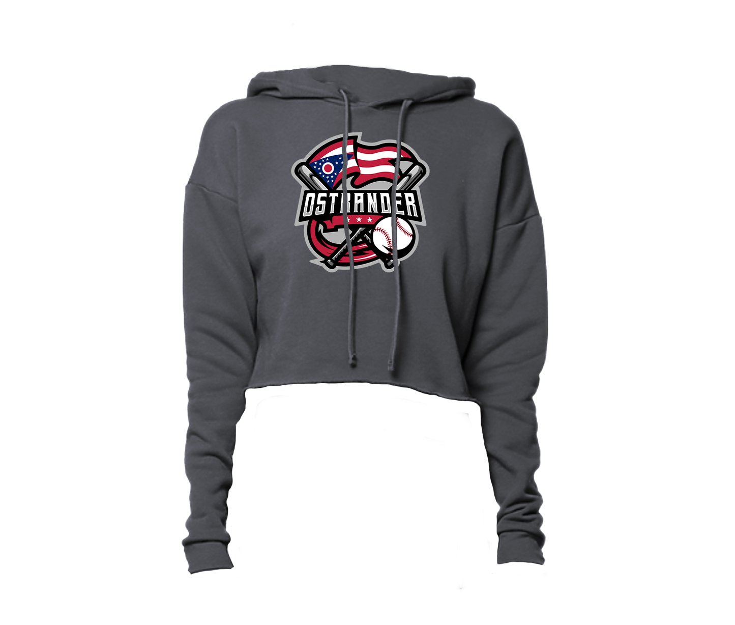 Ostrander Baseball 2024 Official Logo Women's Crop Hoodie