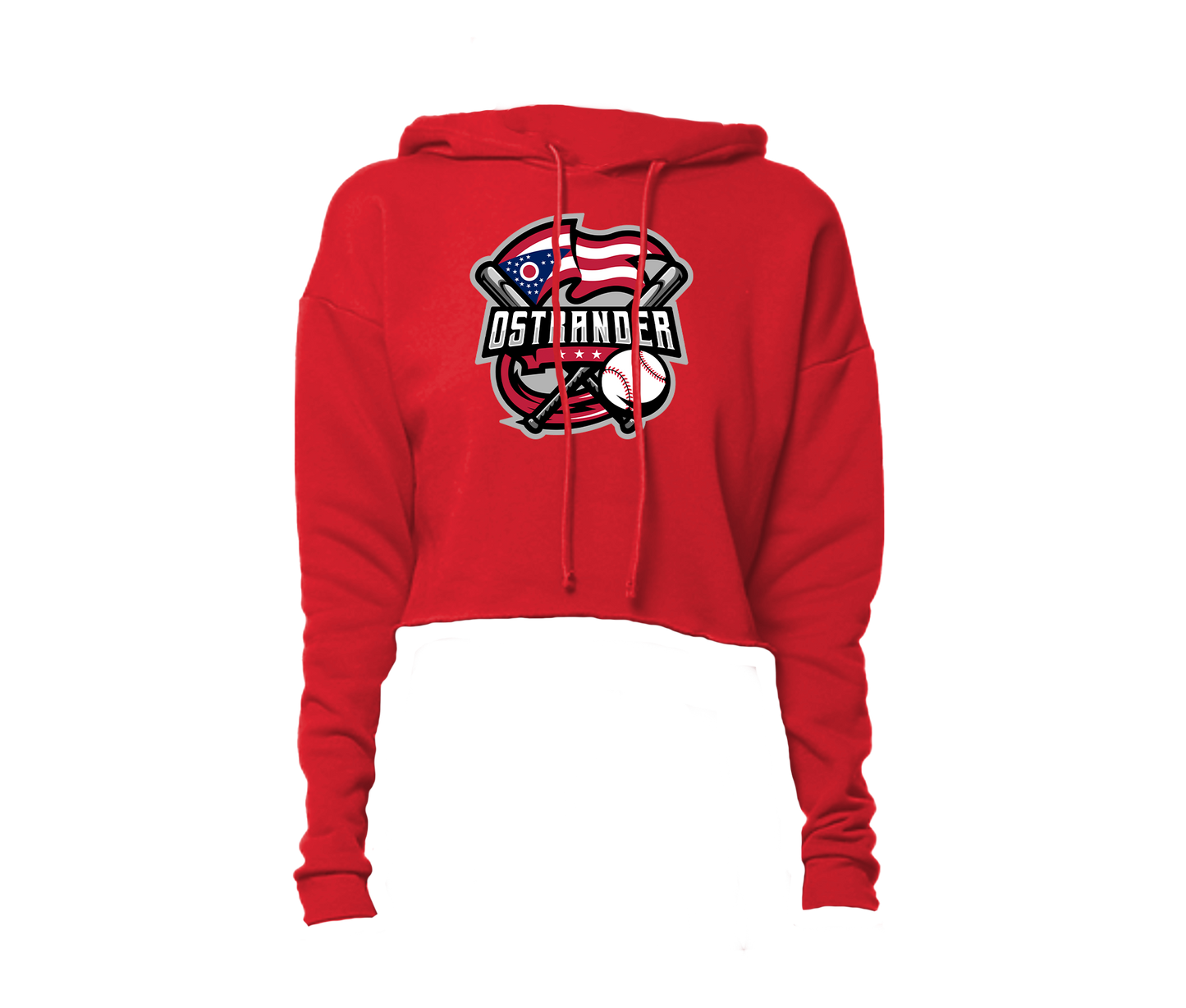 Ostrander Baseball 2024 Official Logo Women's Crop Hoodie