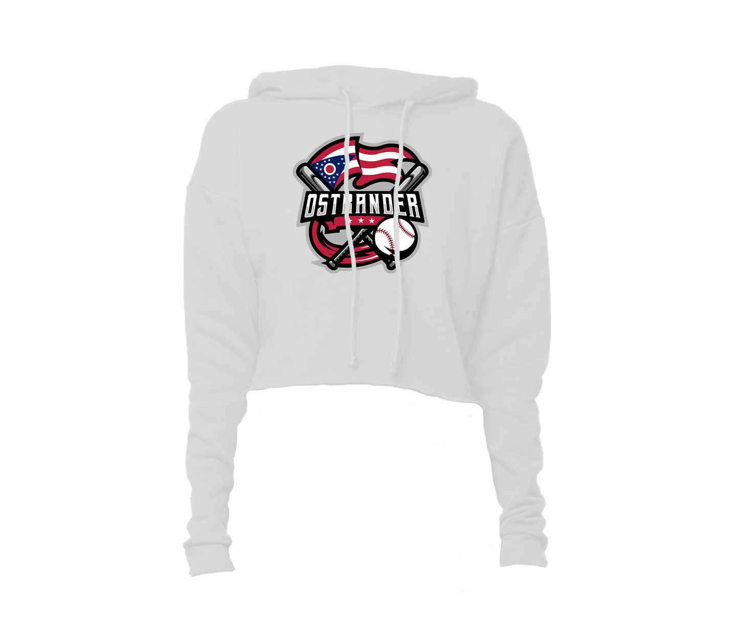 Ostrander Baseball 2024 Official Logo Women's Crop Hoodie