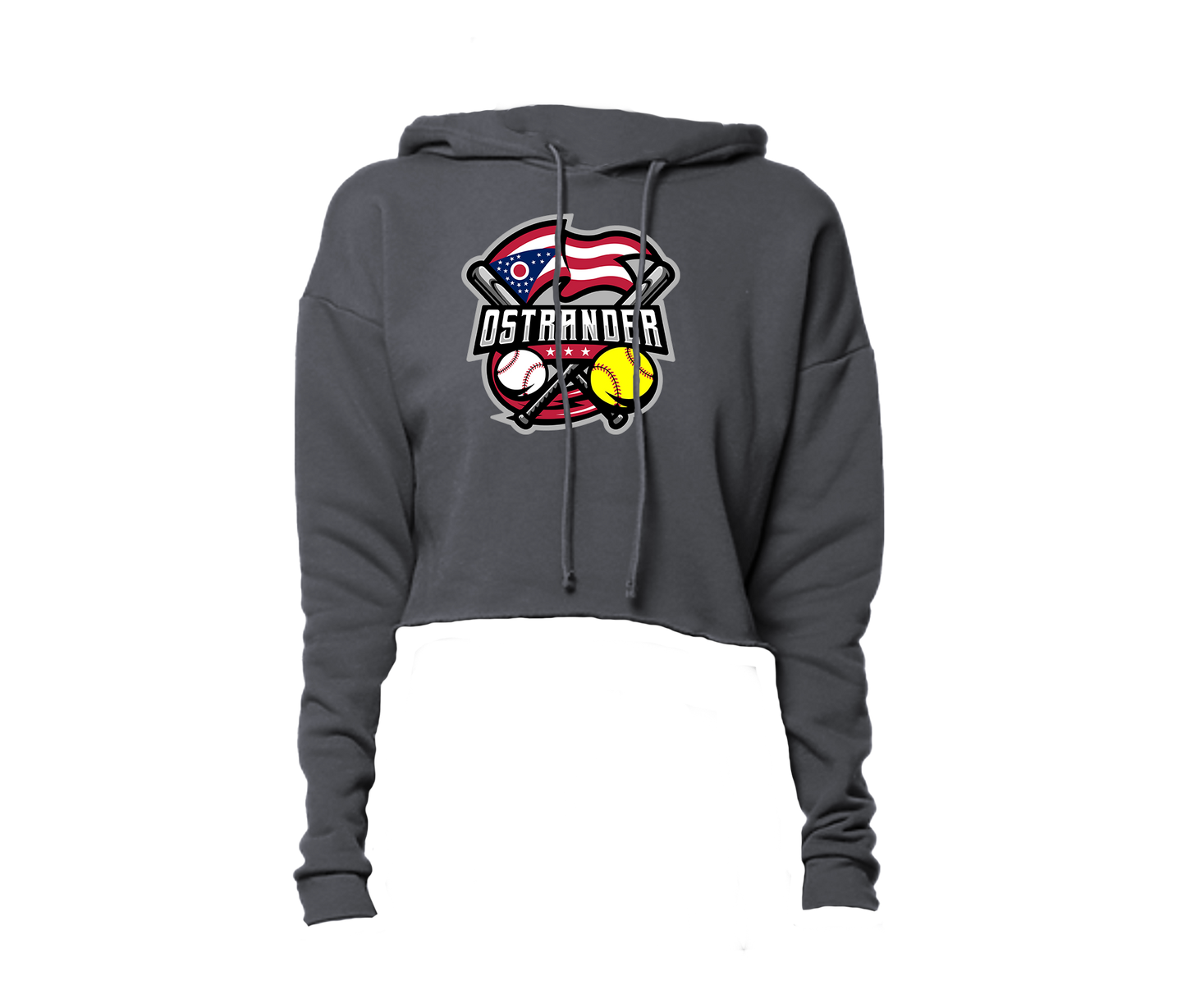 Ostrander Baseball/Softball 2024 Official Logo Women's Crop Hoodie