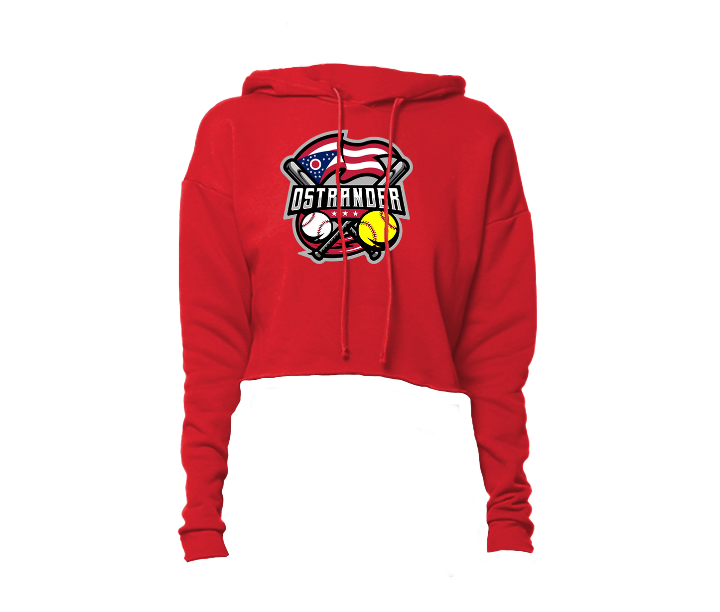 Ostrander Baseball/Softball 2024 Official Logo Women's Crop Hoodie