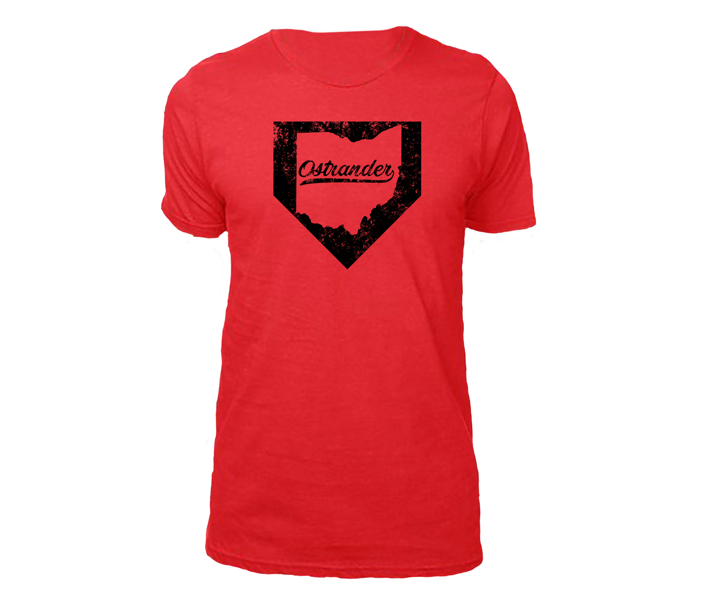 Ostrander OH Home Plate Unisex Athletic T-shirt